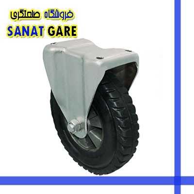 چرخ های دایکاست|چرخ دایکاست ورقی روکش لاستیکی سایز 28 ثابت