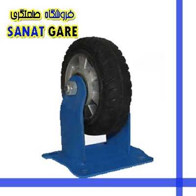 چرخ های چدنی|چرخ های چدنی سنگین لاستیکی مدل آلمانی سایز 20 ثابت