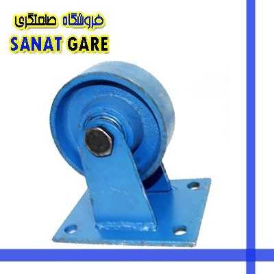 چرخ های چدنی|چرخ های چدنی فوق سنگین لاستیکی روتراش سایز 20 ثابت